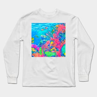 Coral Reef watercolor painting Long Sleeve T-Shirt